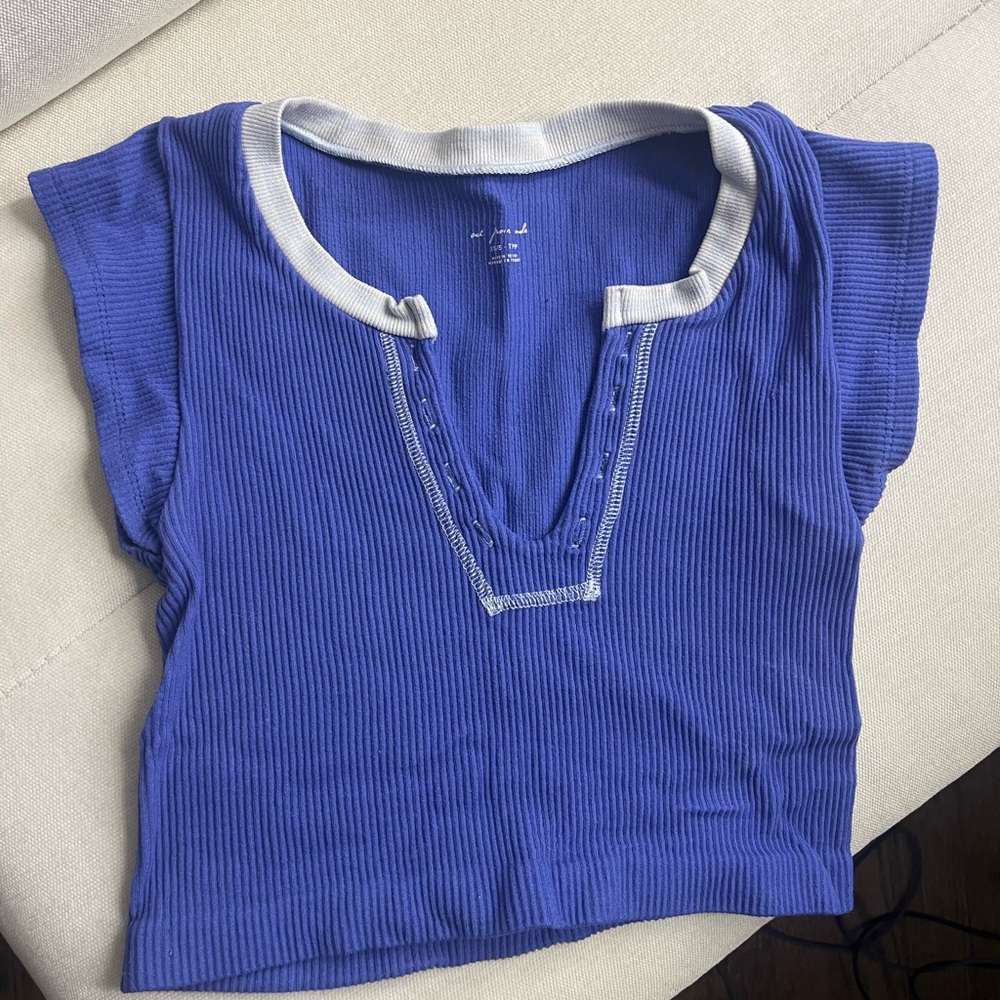 Urban Outfitters Out From Under Blue Ribbed Women's Top